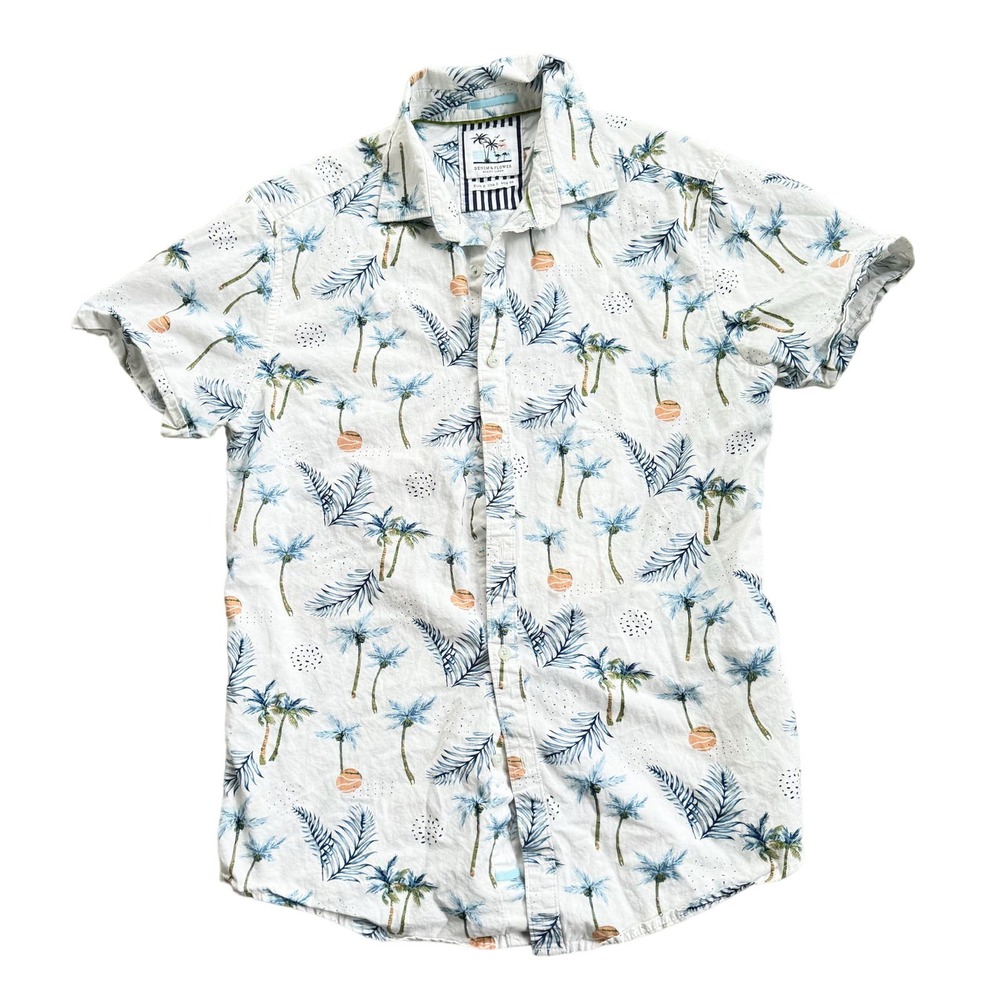 Denim & Flower Tropical Palm Tree Hawaiian Shirt Small